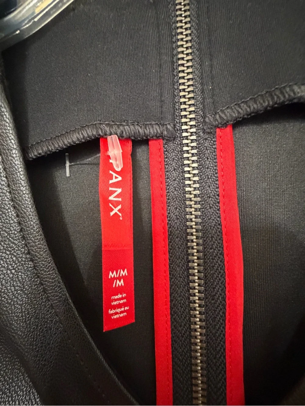 SPANX Black Faux Leather Paneled Sheath Dress